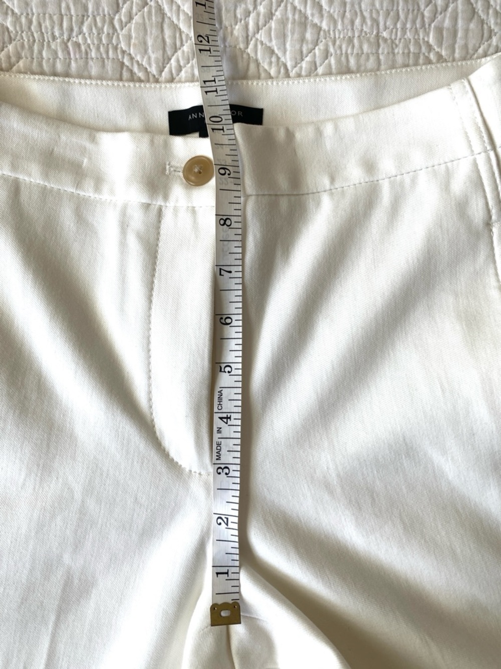 Ann Taylor White Ivory Wide Leg Cropped Cotton Blend Pants Size 2 Petite - Picture 7 of 13